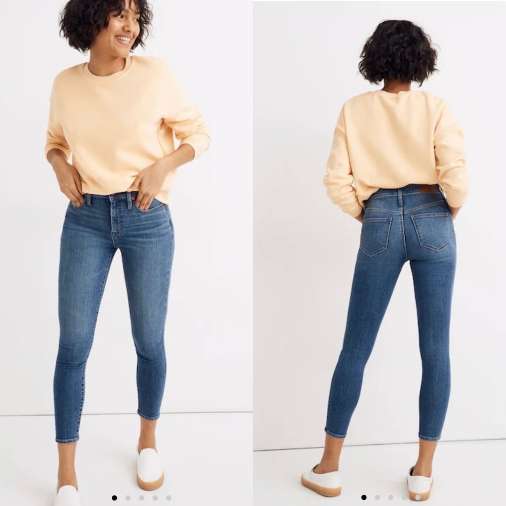 Madewell Curvy High Rise Skinny Crop Jeans Womens 26P Blue Denim Comfort Stretch